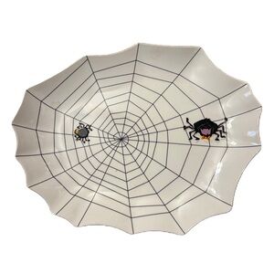 Target Spider Web Dinner Plate - White and Black Halloween